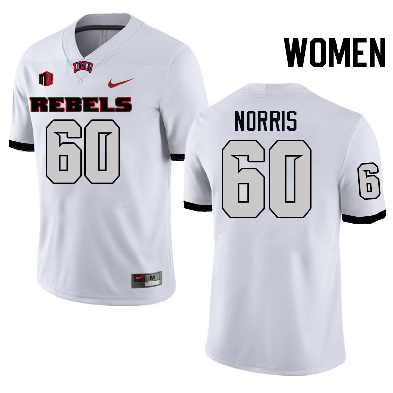 Women #60 Sammy Norris UNLV Rebels College Football Jerseys Stitched-White